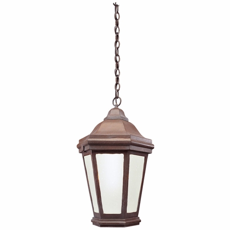 FFCD6895BZP Troy Cast Aluminum Exterior Verona 3Lt Hanging Lantern Flourescent Large with Bronze Patina Finish