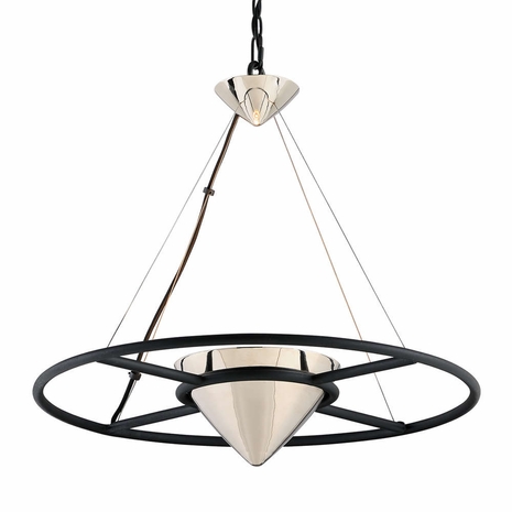 FL4816 Troy Carbide Black & Polished Nickel Zero Gravity 1Lt Pendant