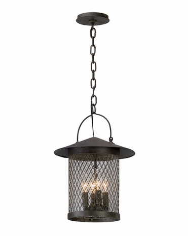 FL5177 Troy Hand-Worked Iron Exterior Altamont 1Lt Hanger Lantern Led Large with French Iron Finish