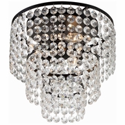 GAB-B7303-MK Crystorama Gabrielle 3 Light Matte Black Flush Mount