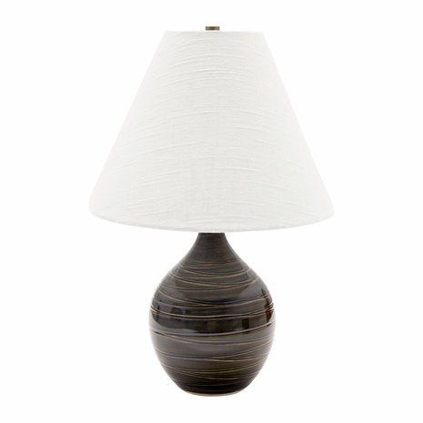 GS200-SBR House of Troy Scatchard 19" Stoneware Accent Lamp In Scored Brown Gloss