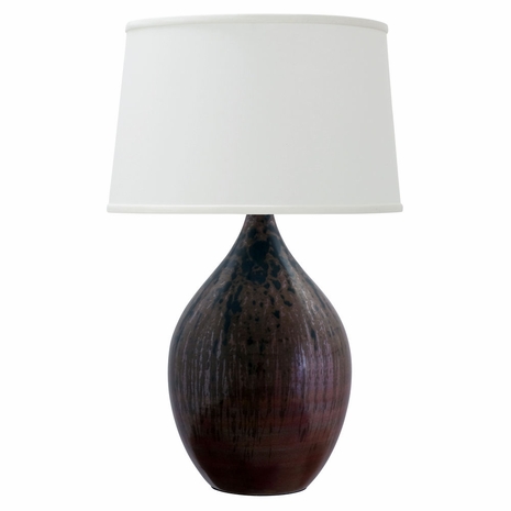 House of Troy GS202-DR Scatchard Stoneware Table Lamps in Decorated Red