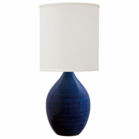 GS301-BG House of Troy Scatchard 24" Stoneware Table Lamp In Blue Gloss