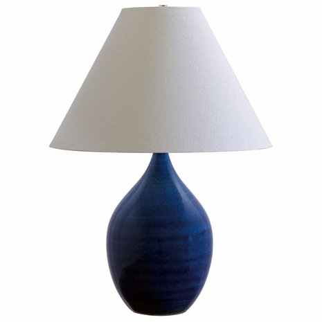 GS400-BG House of Troy Scatchard 28" Stoneware Table Lamp In Blue Gloss