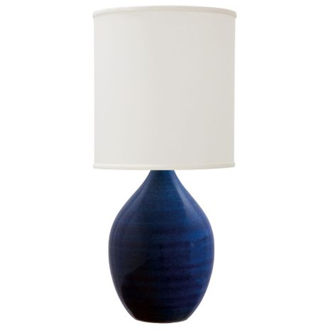 GS401-BG House of Troy Scatchard 30" Stoneware Table Lamp In Blue Gloss