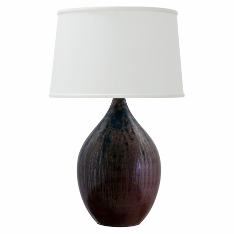 GS402-DR House of Troy Scatchard 24.5" Stoneware Table Lamp In Decorated Red