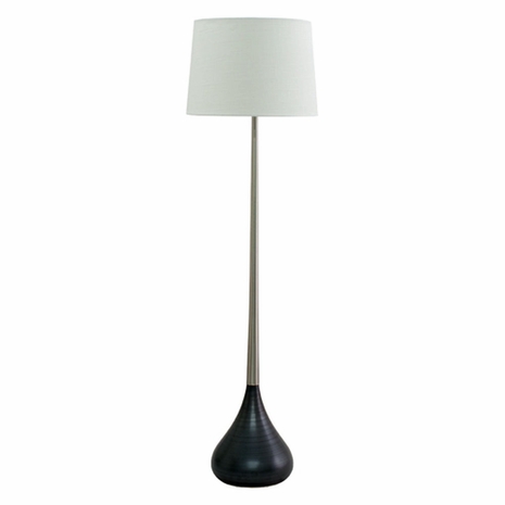 GS500-SNBM House of Troy Scatchard 61" Stoneware Floor Lamp In Black Matte And Satin Nickel