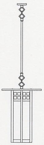 GSH-18L Arroyo Craftsman Eighteen-inch Glasgow Long-Body Post Mount Hanging Pendant