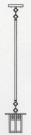 GSH-6 Arroyo Craftsman Six-inch Glasgow Post Mount Hanging Pendant