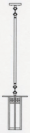 GSH-9L Arroyo Craftsman 9" Glasgow Long Body Stem Mount Pendant