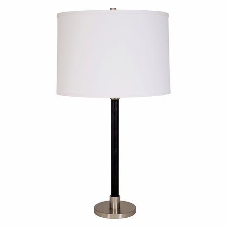 H553-SN House of Troy Hardwick six way table lamp in antique brass with brown leather accents