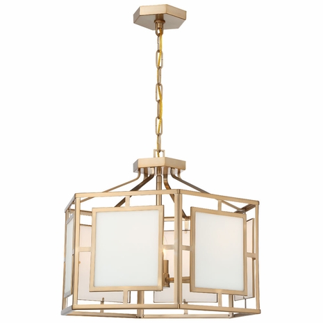 HIL-995-VG Crystorama Libby Langdon Hillcrest 6 Light Vibrant Gold Lantern Chandelier