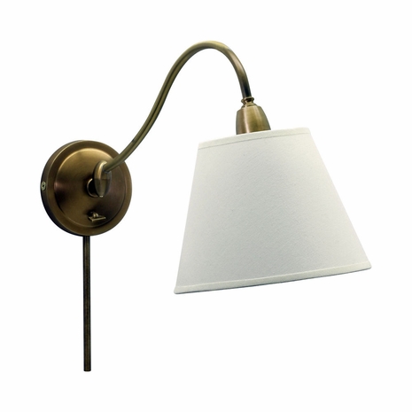 HP725-WB-WL House of Troy Hyde Park Wall Lamp Weathered Brass W/White Linen Shade