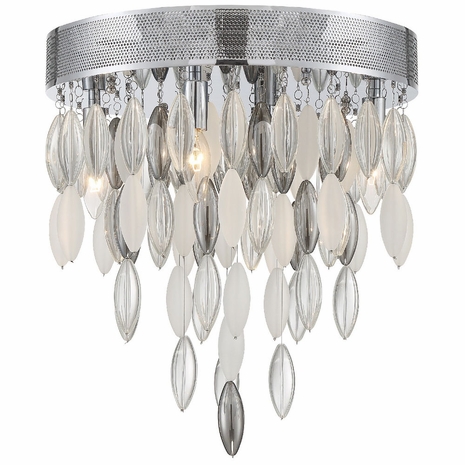 HUD-A2214-CH Crystorama Hudson 4 Light Polished Chrome Flush Mount