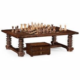 Jonathan Charles Turned Leg Heavy Distressed Games Coffee Table