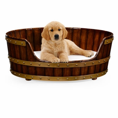 Jonathan Charles Country Farmhouse 32" Walnut Wooden Dog Bed