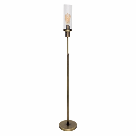 IR700-AB House of Troy Ira Adjustable Floor Lamp with Clear Seedy Glass Shade
