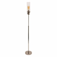 IR700-PN House of Troy Ira Adjustable Floor Lamp With Clear Seedy Glass Shade