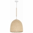 JSP-10533-MT Crystorama Jasper 3 Light Matte White + Natural Wood Pendant
