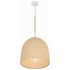 JSP-10533-MT Crystorama Jasper 3 Light Matte White + Natural Wood Pendant