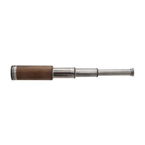 KA036S Authentic Models Wooden Spyglass, Silver