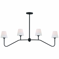 KEE-A3004-BF Crystorama Keenan 4 Light Black Forged Linear Chandelier