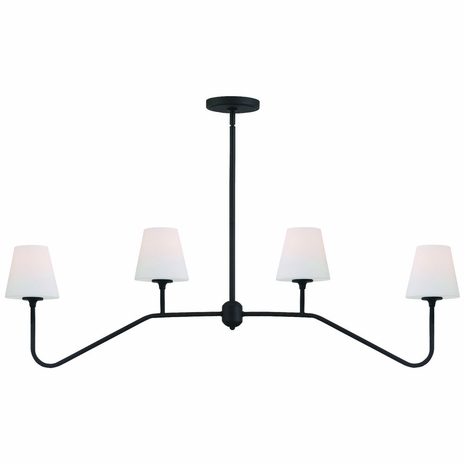 KEE-A3004-BF Crystorama Keenan 4 Light Black Forged Linear Chandelier