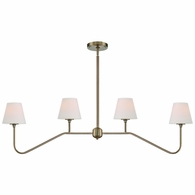 KEE-A3004-VG Crystorama Keenan 4 Light Vibrant Gold Linear Chandelier