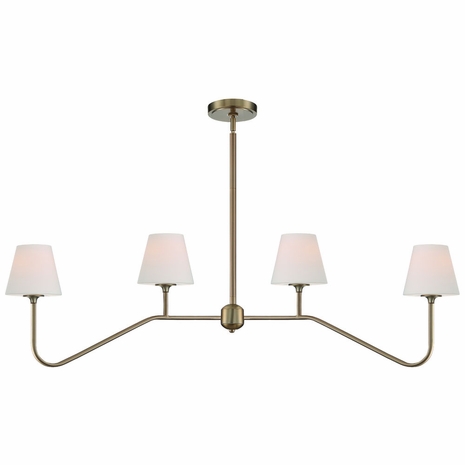 KEE-A3004-VG Crystorama Keenan 4 Light Vibrant Gold Linear Chandelier