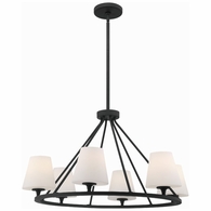 KEE-A3006-BF Crystorama Keenan 6 Light Black Forged Chandelier
