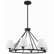 KEE-A3006-BF Crystorama Keenan 6 Light Black Forged Chandelier