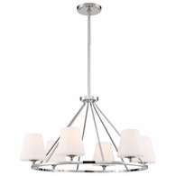KEE-A3006-PN Crystorama Keenan 6 Light Polished Nickel Chandelier