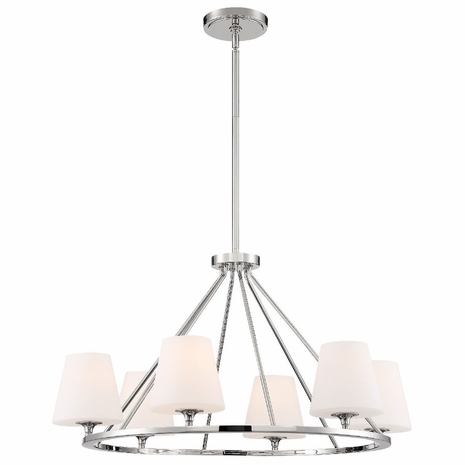 KEE-A3006-PN Crystorama Keenan 6 Light Polished Nickel Chandelier