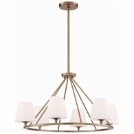 KEE-A3006-VG Crystorama Keenan 6 Light Vibrant Gold Chandelier