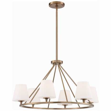 KEE-A3006-VG Crystorama Keenan 6 Light Vibrant Gold Chandelier