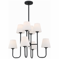 KEE-A3008-BF Crystorama Keenan 8 Light Black Forged Chandelier