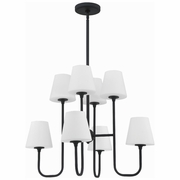 KEE-A3008-BF Crystorama Keenan 8 Light Black Forged Chandelier