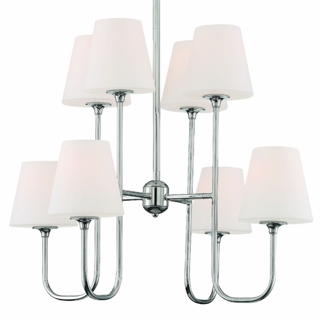 KEE-A3008-PN Crystorama Keenan 8 Light Polished Nickel Chandelier