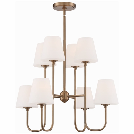 KEE-A3008-VG Crystorama Keenan 8 Light Vibrant Gold Chandelier