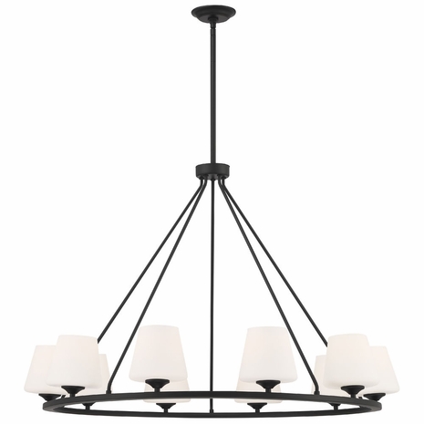 KEE-A3009-MK Crystorama Keenan 10 Light Matte Black Chandelier