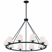 KEE-A3009-MK Crystorama Keenan 10 Light Matte Black Chandelier