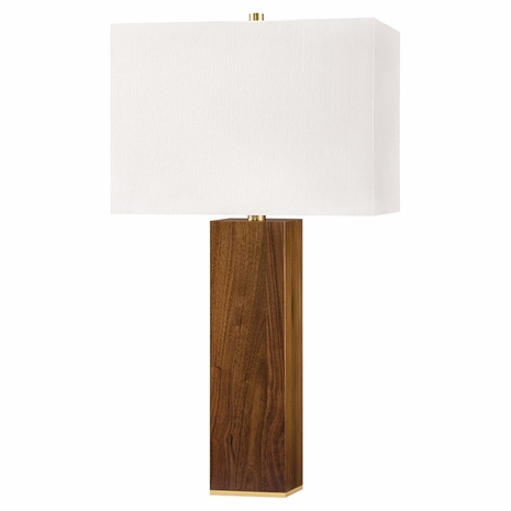 L1473 Hudson Valley Waltham 1 Light Table Lamp W/ Light Walnut
