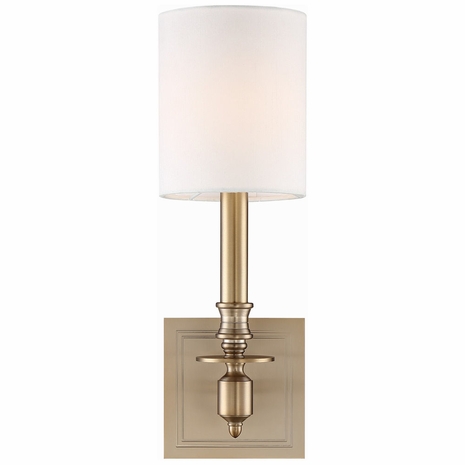 LLO-481-AG Crystorama Lloyd 1 Light Aged Brass Sconce