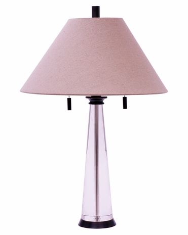 M552-OB House of Troy Oil Rubbed Bronze and Round Tapered Crystal Table Lamp
