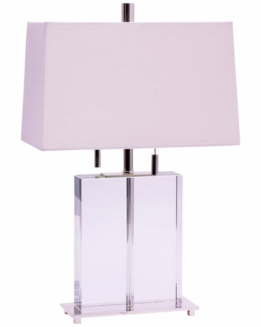 M553-PS House of Troy Polished Silver and Rectangular Crystal Table Lamp