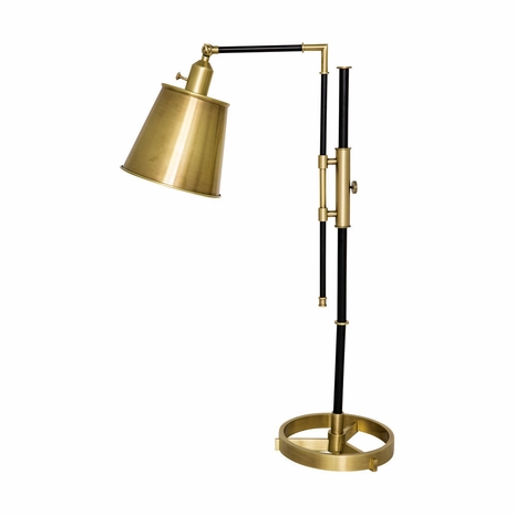M651-BLKAB House of Troy 30" Morgan Adjustable Table Lamp in Black with Antique Brass