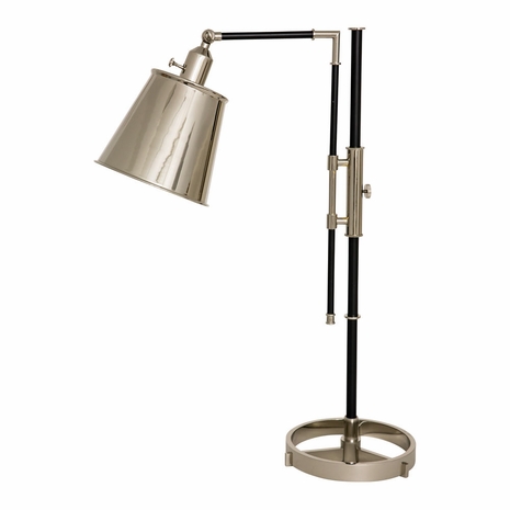 M651-BLKPN House of Troy 30" Morgan Adjustable Adjustable Lamp in Black with Polished Nickel