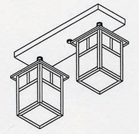 MCM-5/2 Arroyo Craftsman 5" Mission 2 Light Ceiling Mount