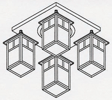 MCM-6/4 Arroyo Craftsman 6" Mission 4 Light Ceiling Mount