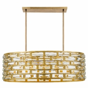 MER-4869-GA Crystorama Meridian 8 Light Oval Antique Gold Chandelier